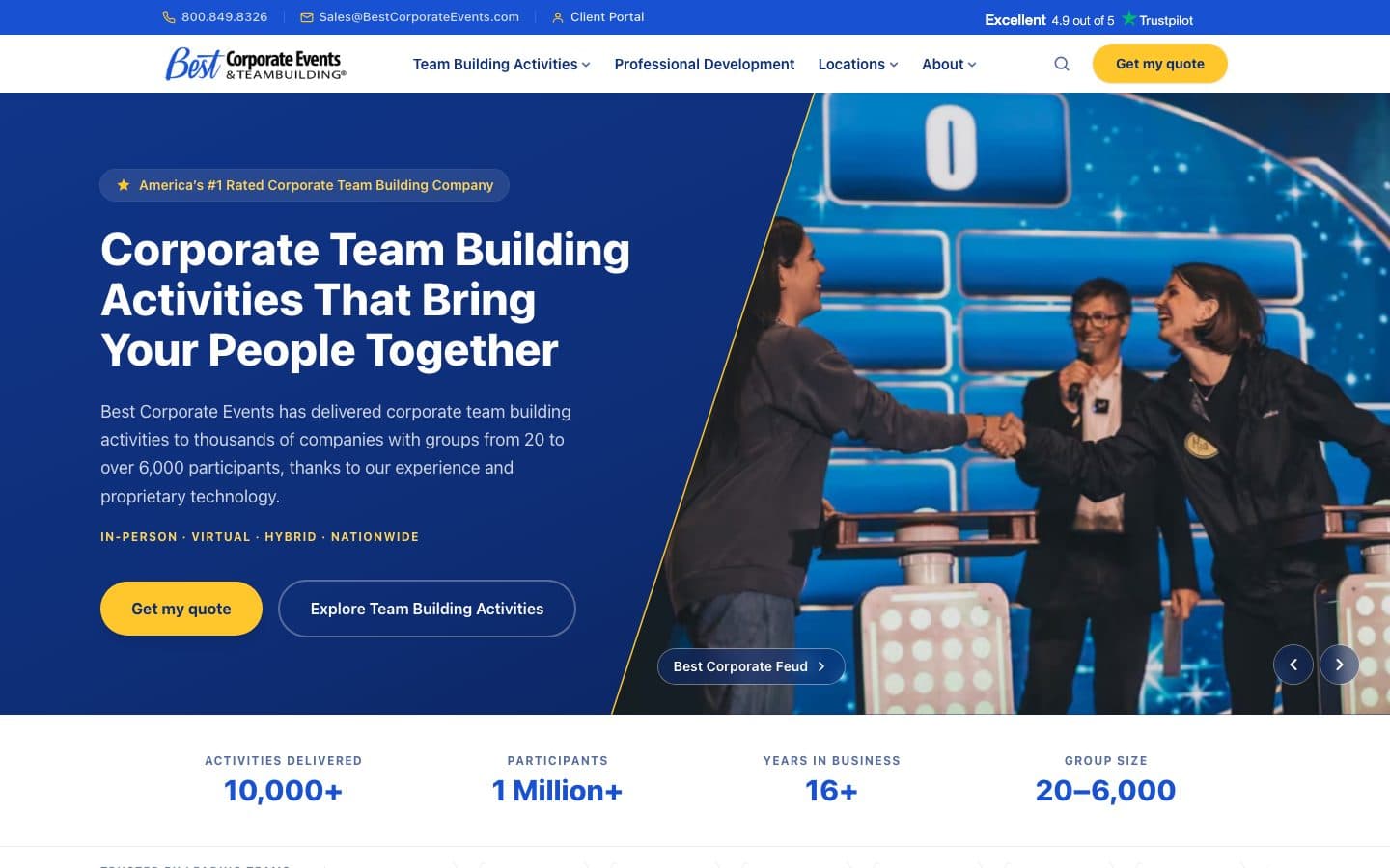 The Best Corporate Events home page